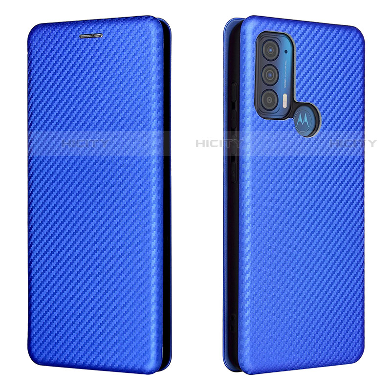 Custodia Portafoglio In Pelle Cover con Supporto L02Z per Motorola Moto Edge (2021) 5G Blu