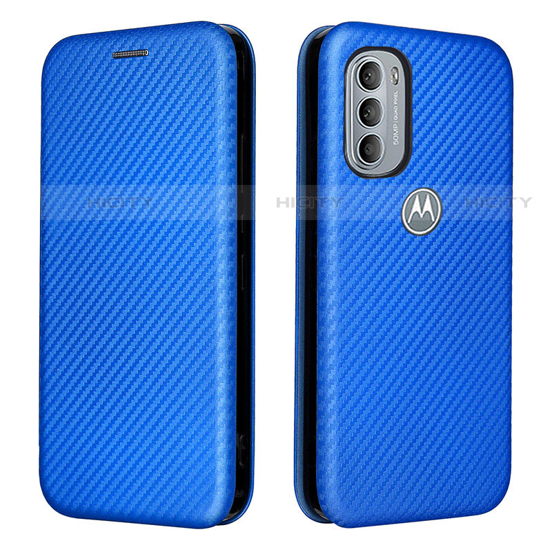 Custodia Portafoglio In Pelle Cover con Supporto L02Z per Motorola Moto G31 Blu
