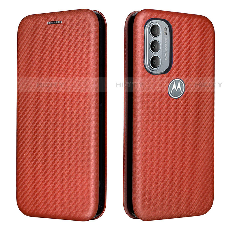 Custodia Portafoglio In Pelle Cover con Supporto L02Z per Motorola Moto G31 Marrone