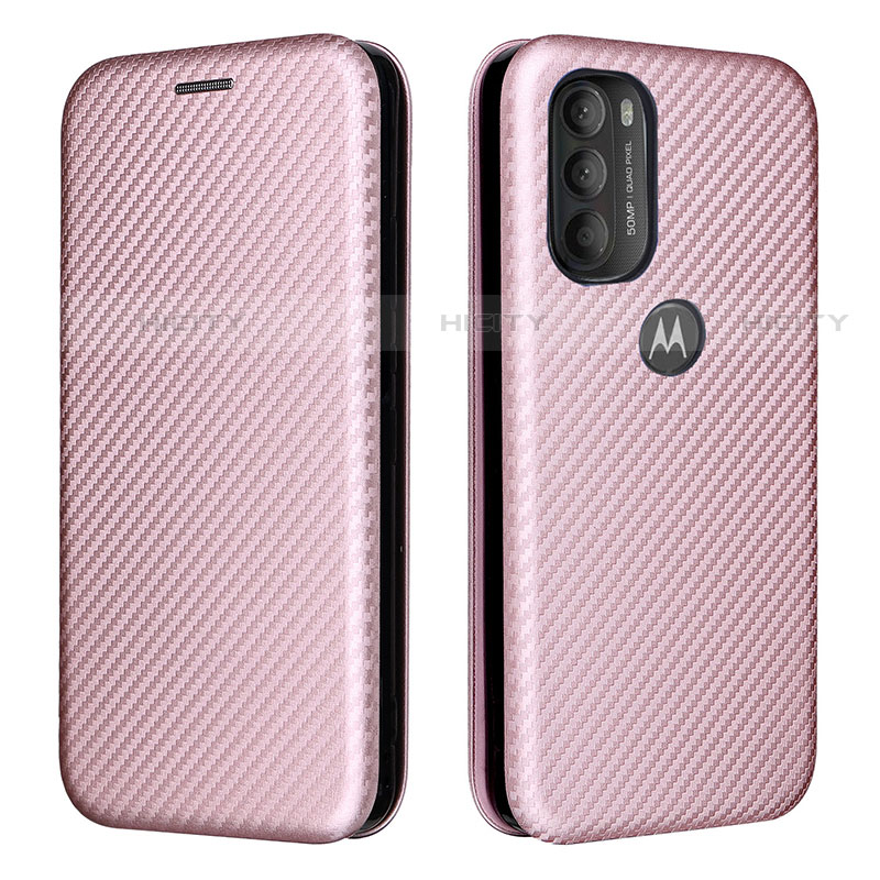 Custodia Portafoglio In Pelle Cover con Supporto L02Z per Motorola Moto G71 5G Oro Rosa