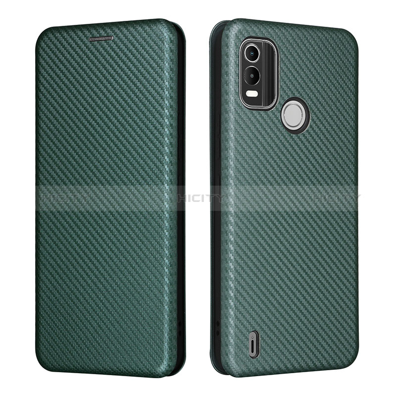 Custodia Portafoglio In Pelle Cover con Supporto L02Z per Nokia C21 Plus Verde