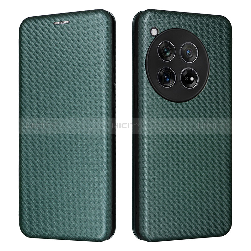 Custodia Portafoglio In Pelle Cover con Supporto L02Z per OnePlus 12R 5G Verde
