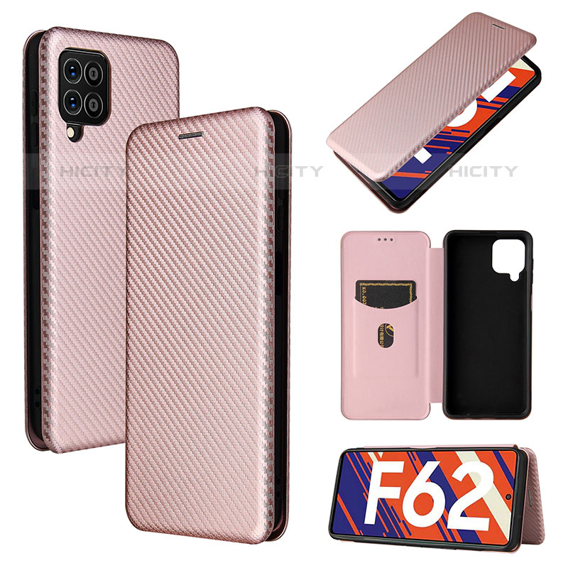 Custodia Portafoglio In Pelle Cover con Supporto L02Z per Samsung Galaxy M62 4G Oro Rosa