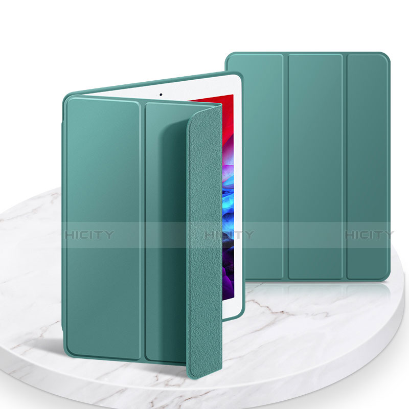 Custodia Portafoglio In Pelle Cover con Supporto L03 per Apple iPad 10.2 (2020) Verde Notte