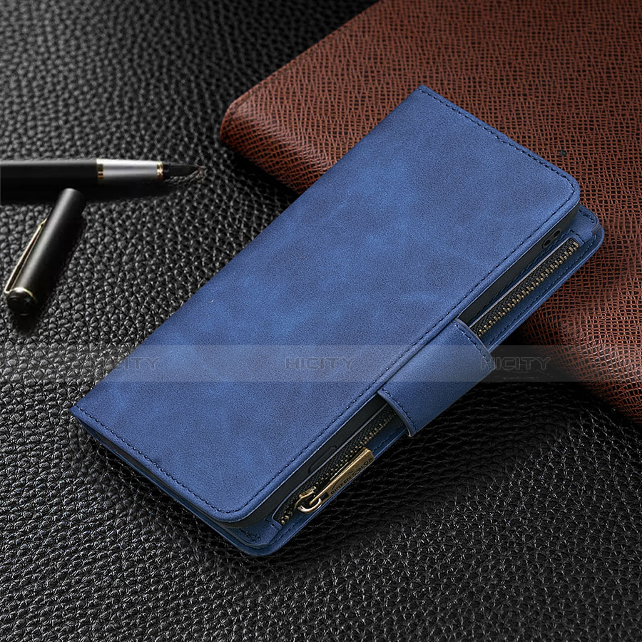 Custodia Portafoglio In Pelle Cover con Supporto L03 per Apple iPhone 13 Pro Blu