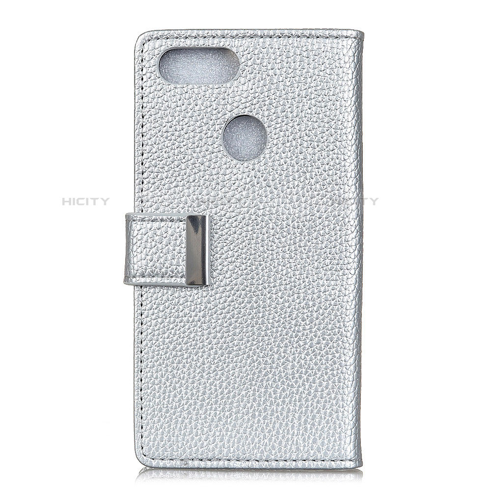 Custodia Portafoglio In Pelle Cover con Supporto L03 per Asus Zenfone Max Plus M1 ZB570TL Argento