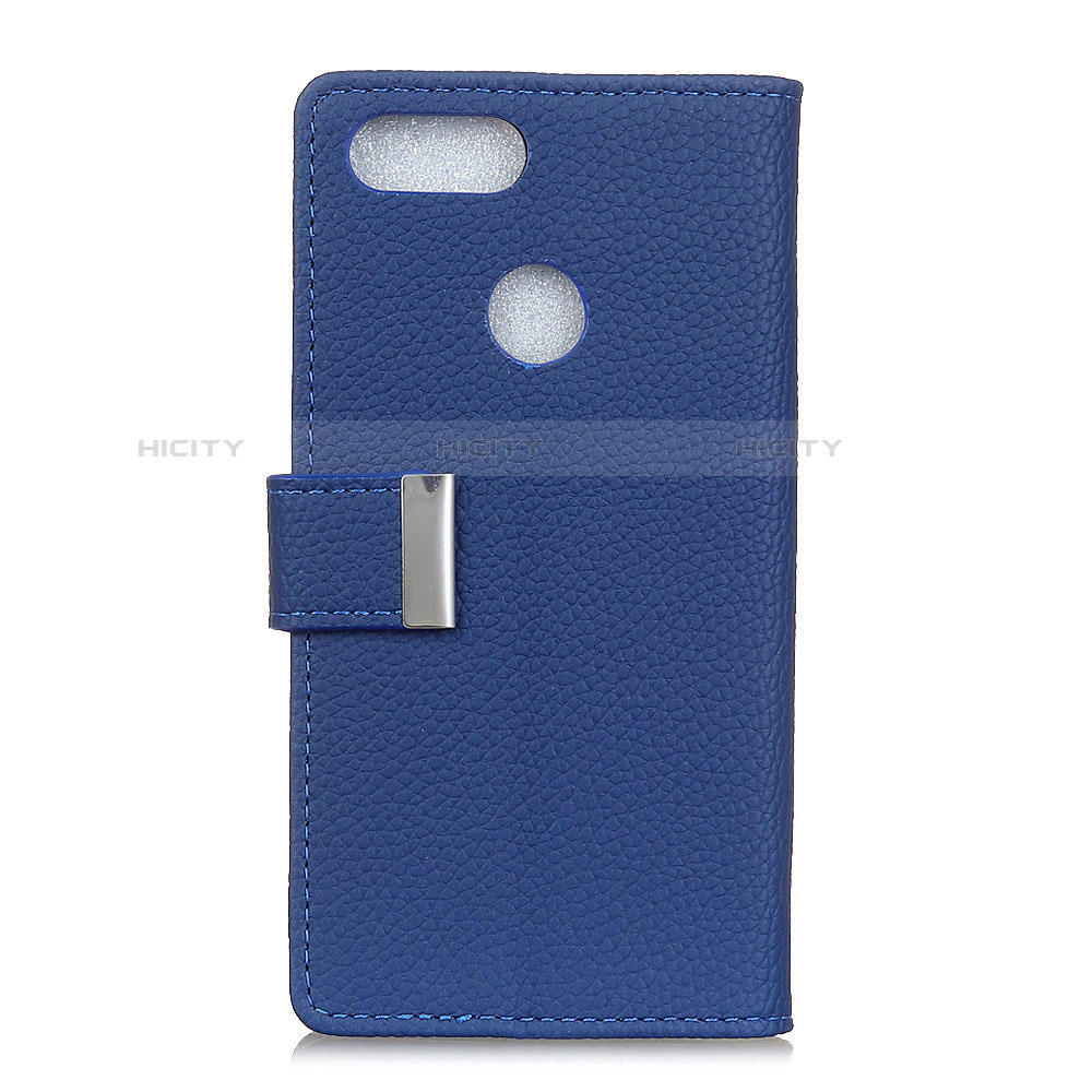 Custodia Portafoglio In Pelle Cover con Supporto L03 per Asus Zenfone Max Plus M1 ZB570TL Blu