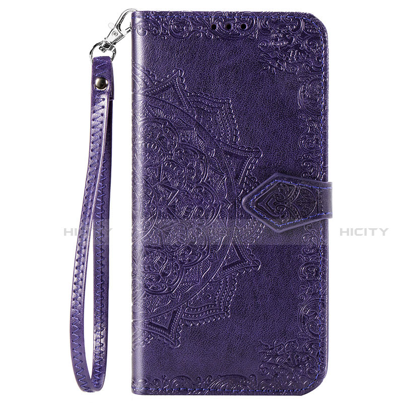 Custodia Portafoglio In Pelle Cover con Supporto L03 per Huawei Enjoy 10 Viola