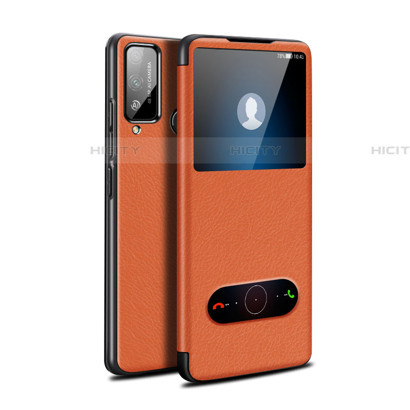 Custodia Portafoglio In Pelle Cover con Supporto L03 per Huawei Honor Play4T Arancione