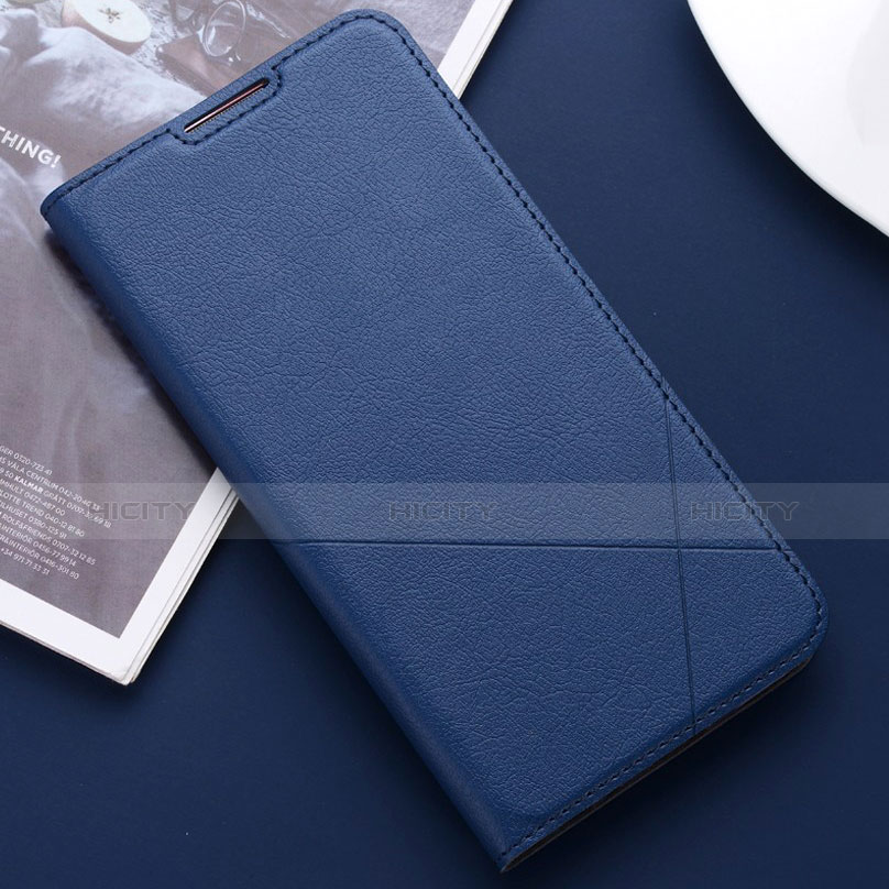 Custodia Portafoglio In Pelle Cover con Supporto L03 per Huawei P Smart (2019) Blu