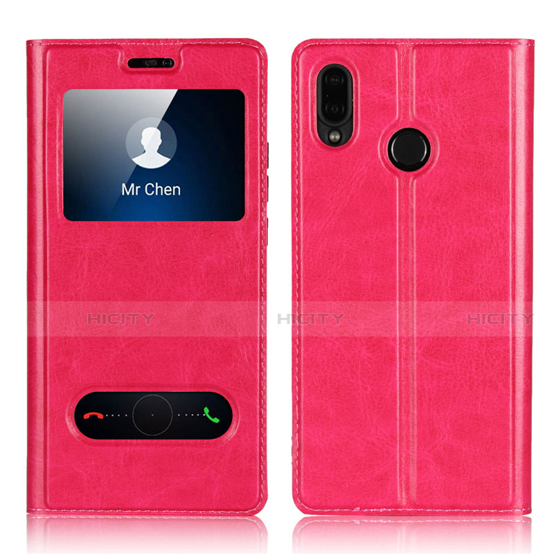 Custodia Portafoglio In Pelle Cover con Supporto L03 per Huawei P20 Lite Rosa Caldo