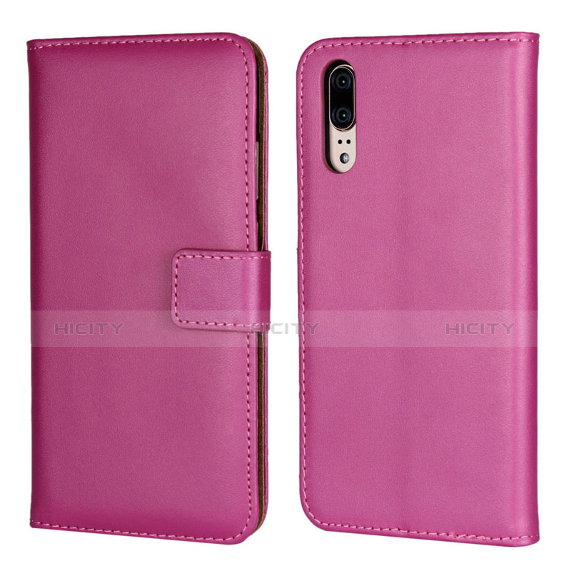Custodia Portafoglio In Pelle Cover con Supporto L03 per Huawei P20 Rosa Caldo