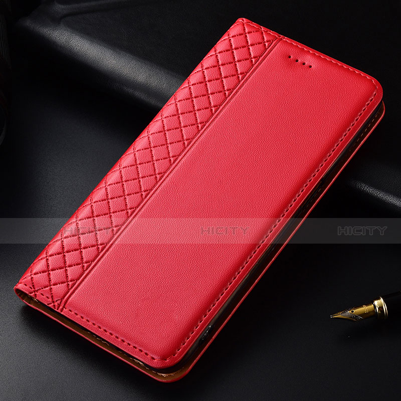 Custodia Portafoglio In Pelle Cover con Supporto L03 per LG G8 ThinQ Rosso