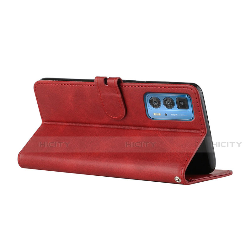 Custodia Portafoglio In Pelle Cover con Supporto L03 per Motorola Moto Edge S Pro 5G Rosso