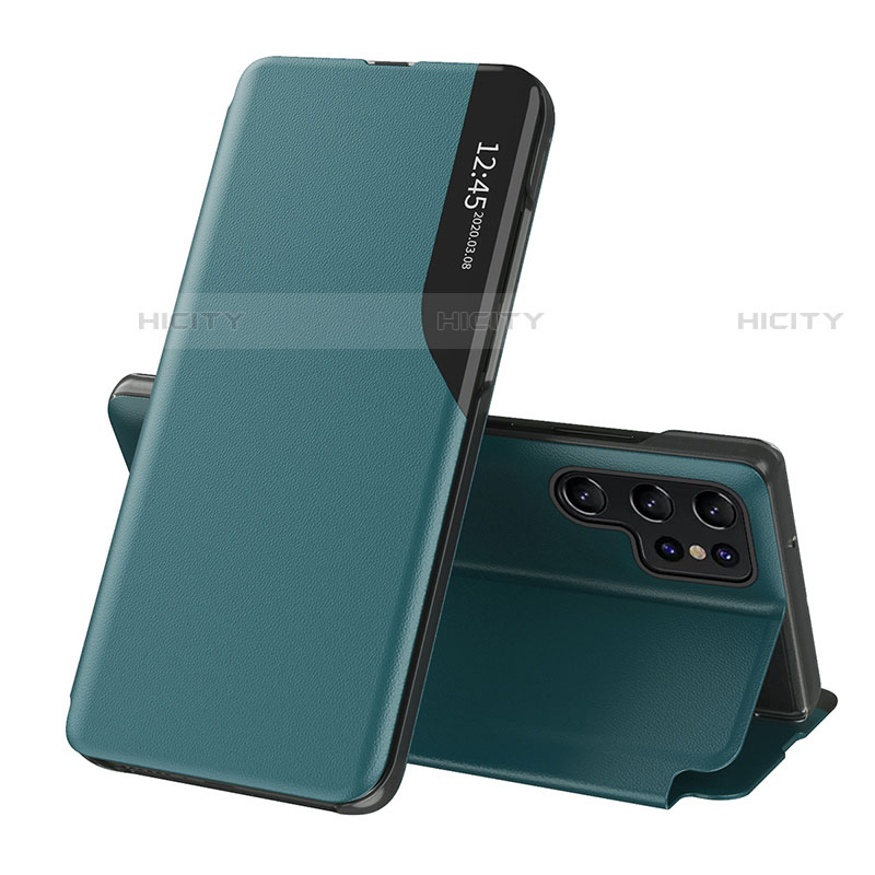 Custodia Portafoglio In Pelle Cover con Supporto L03 per Samsung Galaxy S21 Ultra 5G Verde