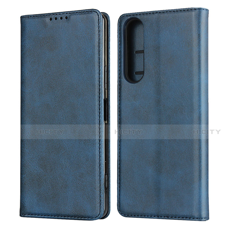 Custodia Portafoglio In Pelle Cover con Supporto L03 per Sony Xperia 1 II Blu