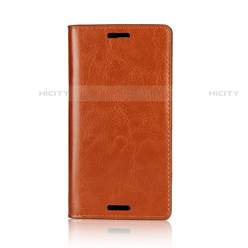 Custodia Portafoglio In Pelle Cover con Supporto L03 per Sony Xperia XZ1 Compact Arancione