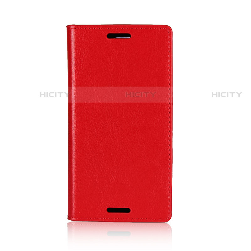 Custodia Portafoglio In Pelle Cover con Supporto L03 per Sony Xperia XZ1 Compact Rosso