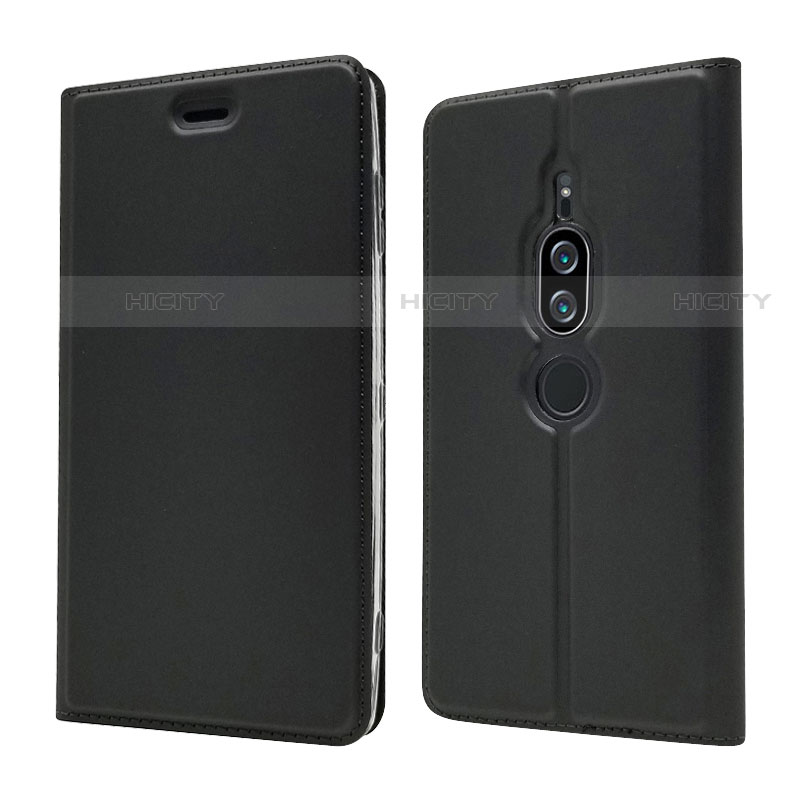Custodia Portafoglio In Pelle Cover con Supporto L03 per Sony Xperia XZ2 Premium Nero