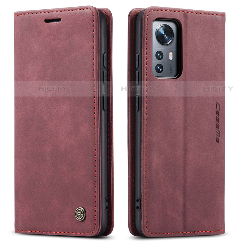 Custodia Portafoglio In Pelle Cover con Supporto L03 per Xiaomi Mi 12 Pro 5G Rosso Rosa
