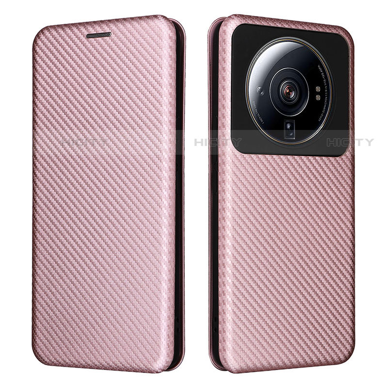 Custodia Portafoglio In Pelle Cover con Supporto L03 per Xiaomi Mi 12 Ultra 5G Oro Rosa