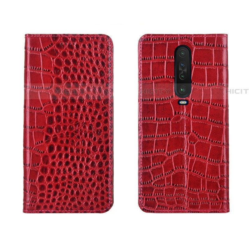 Custodia Portafoglio In Pelle Cover con Supporto L03 per Xiaomi Redmi K30 5G Rosso