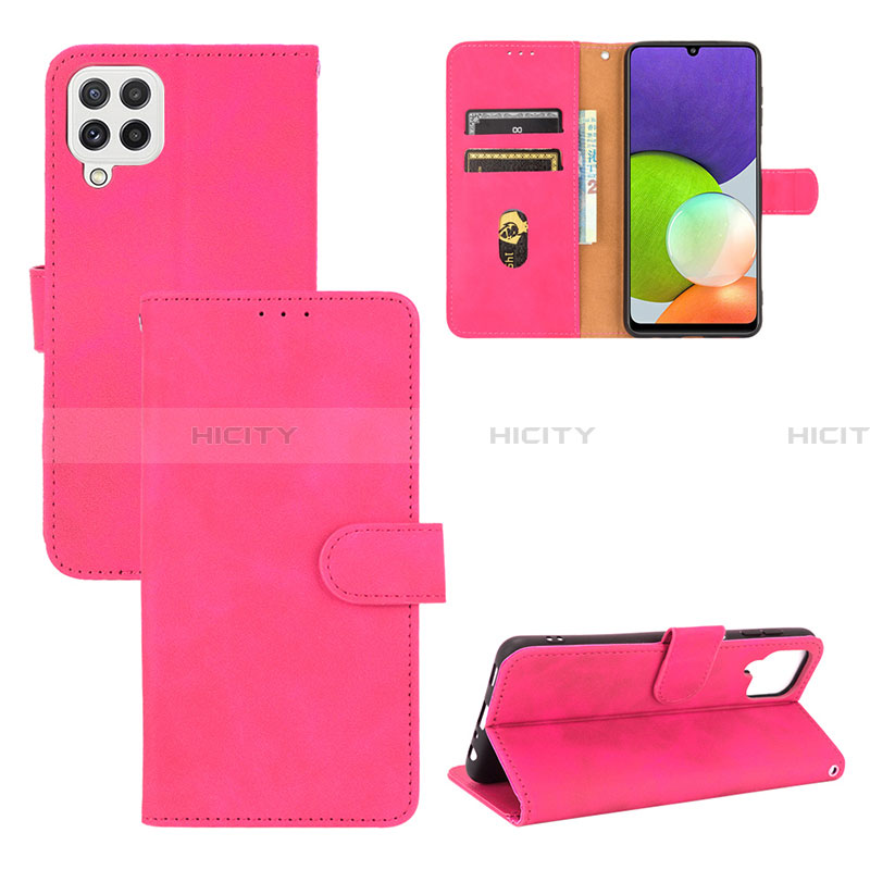 Custodia Portafoglio In Pelle Cover con Supporto L03Z per Samsung Galaxy A22 4G Rosa Caldo