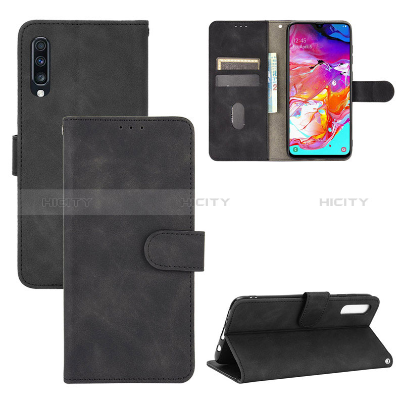Custodia Portafoglio In Pelle Cover con Supporto L03Z per Samsung Galaxy A70 Nero