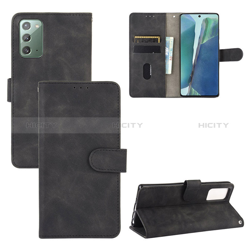 Custodia Portafoglio In Pelle Cover con Supporto L03Z per Samsung Galaxy Note 20 5G Nero