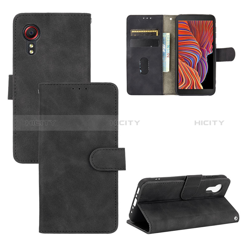 Custodia Portafoglio In Pelle Cover con Supporto L03Z per Samsung Galaxy XCover 5 SM-G525F Nero