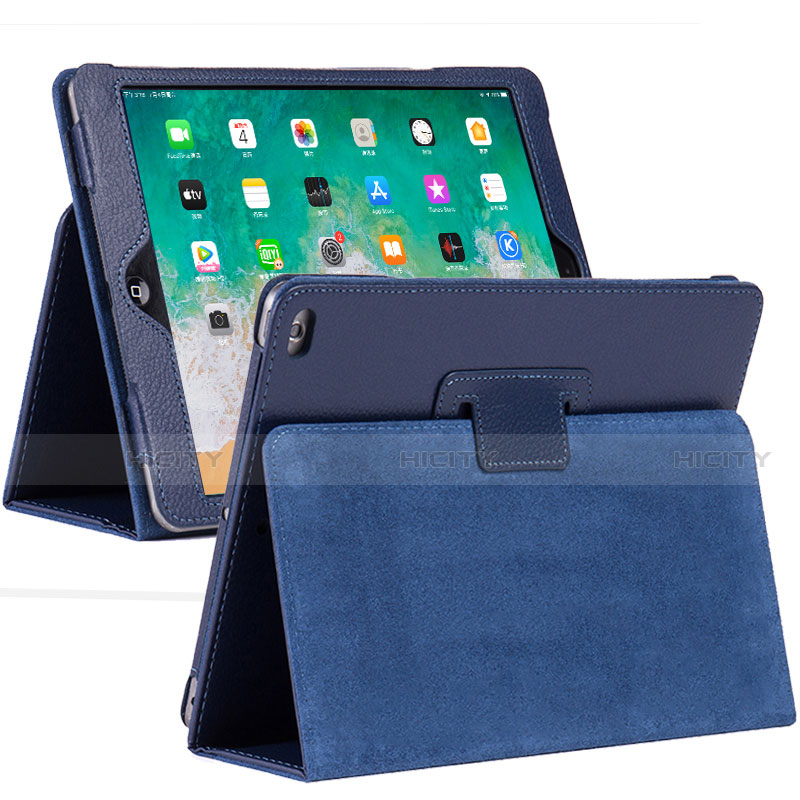 Custodia Portafoglio In Pelle Cover con Supporto L04 per Apple iPad 10.2 (2020) Blu
