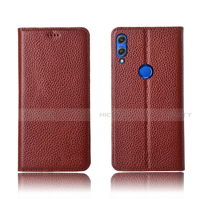 Custodia Portafoglio In Pelle Cover con Supporto L04 per Huawei Honor View 10 Lite Marrone