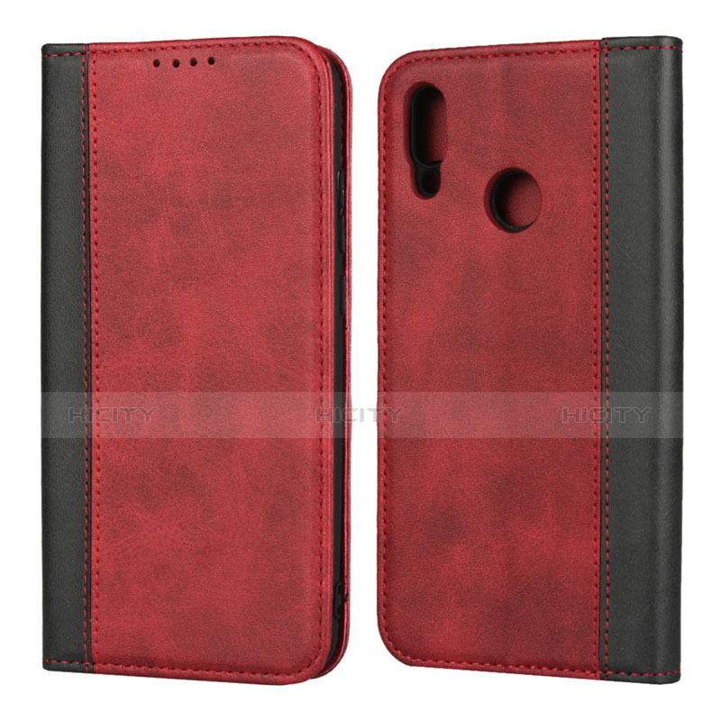 Custodia Portafoglio In Pelle Cover con Supporto L04 per Huawei P Smart (2019) Rosso