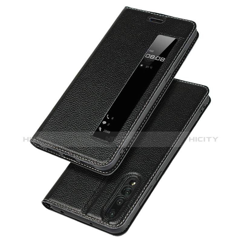 Custodia Portafoglio In Pelle Cover con Supporto L04 per Huawei P20 Pro Nero