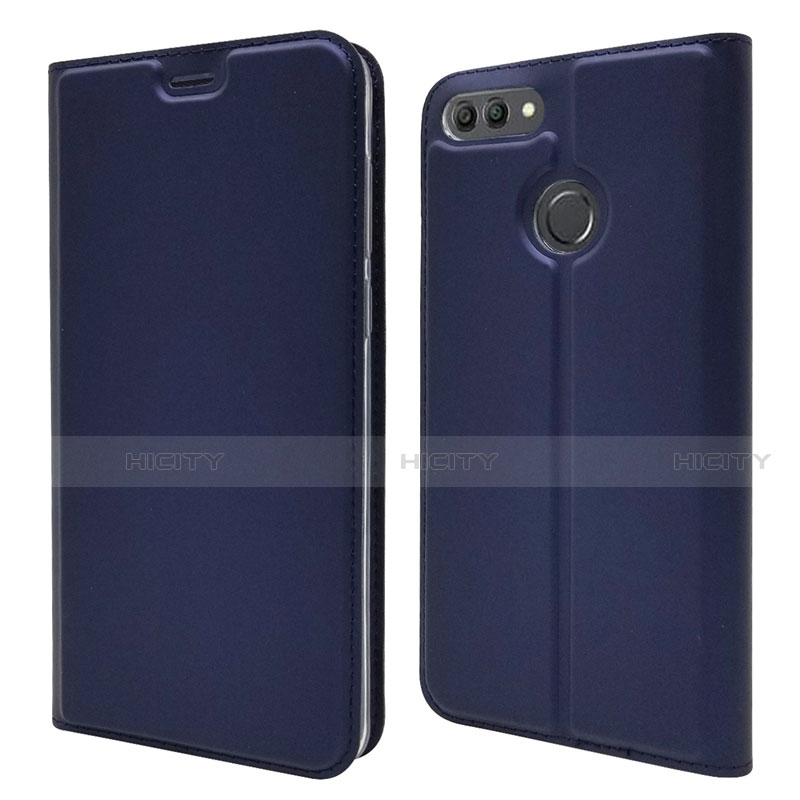 Custodia Portafoglio In Pelle Cover con Supporto L04 per Huawei Y9 (2018) Blu