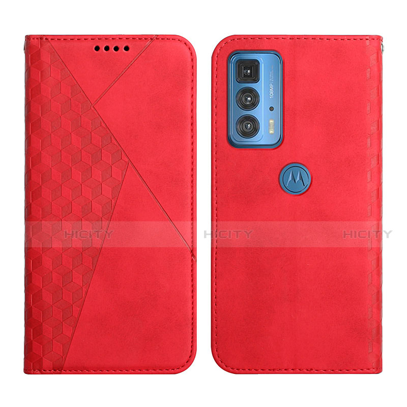 Custodia Portafoglio In Pelle Cover con Supporto L04 per Motorola Moto Edge 20 Pro 5G Rosso