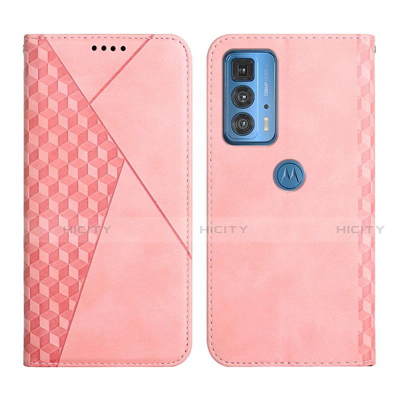 Custodia Portafoglio In Pelle Cover con Supporto L04 per Motorola Moto Edge S Pro 5G Rosa