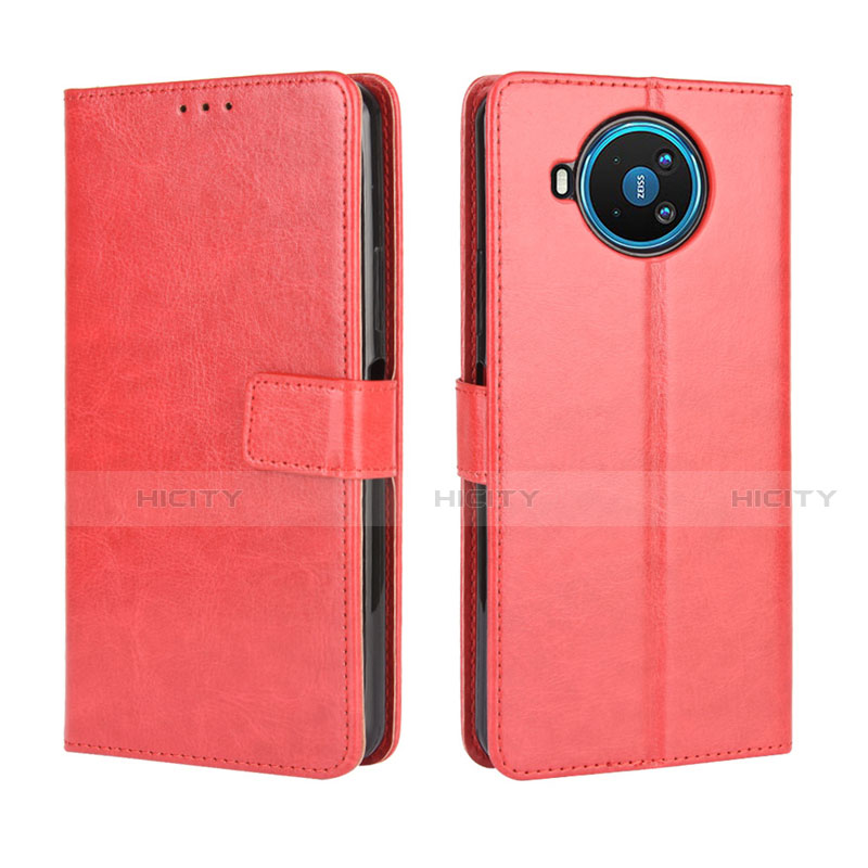 Custodia Portafoglio In Pelle Cover con Supporto L04 per Nokia 8.3 5G Rosso