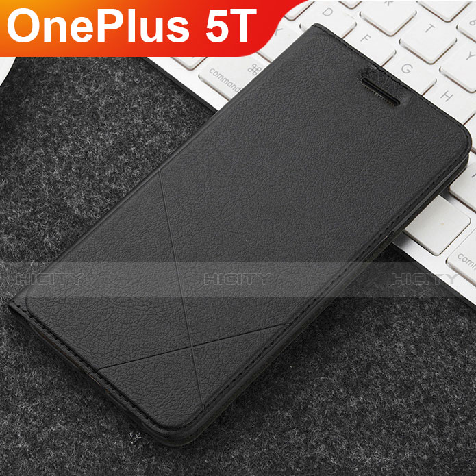 Custodia Portafoglio In Pelle Cover con Supporto L04 per OnePlus 5T A5010 Nero