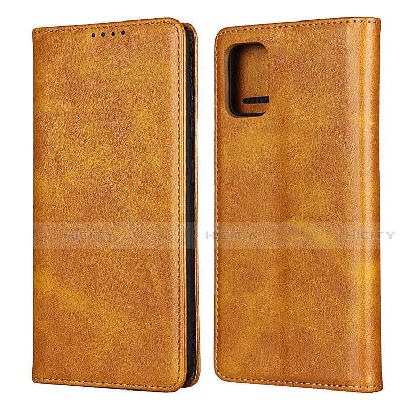 Custodia Portafoglio In Pelle Cover con Supporto L04 per Samsung Galaxy A51 4G Marrone Chiaro