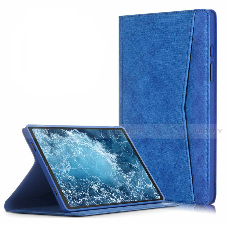 Custodia Portafoglio In Pelle Cover con Supporto L04 per Samsung Galaxy Tab A7 Wi-Fi 10.4 SM-T500 Blu