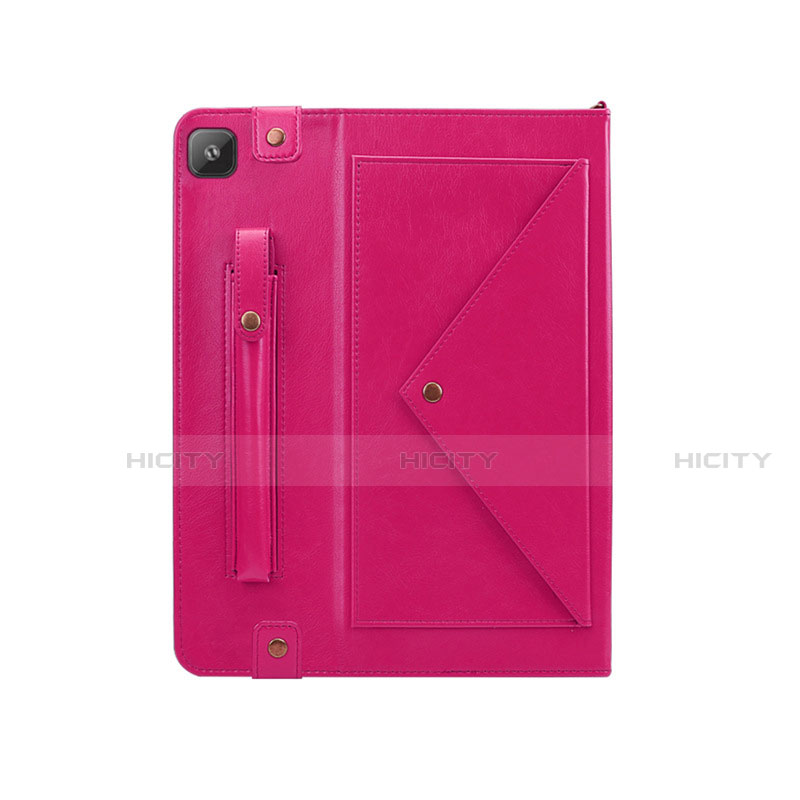 Custodia Portafoglio In Pelle Cover con Supporto L04 per Samsung Galaxy Tab S6 Lite 10.4 SM-P610 Rosa Caldo