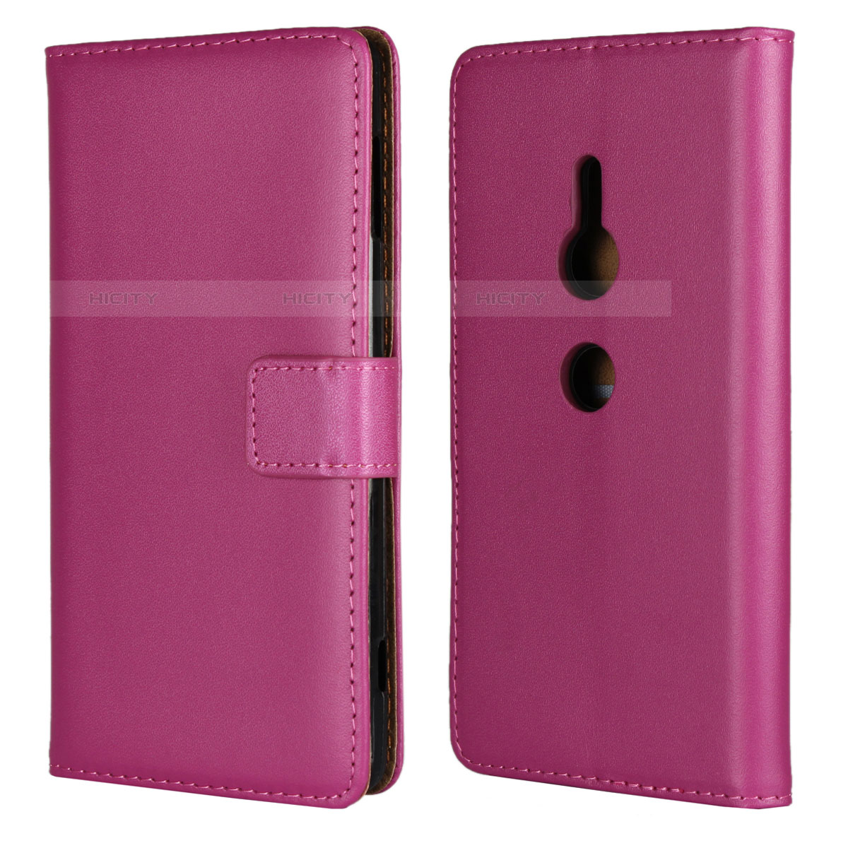 Custodia Portafoglio In Pelle Cover con Supporto L04 per Sony Xperia XZ2 Rosa Caldo