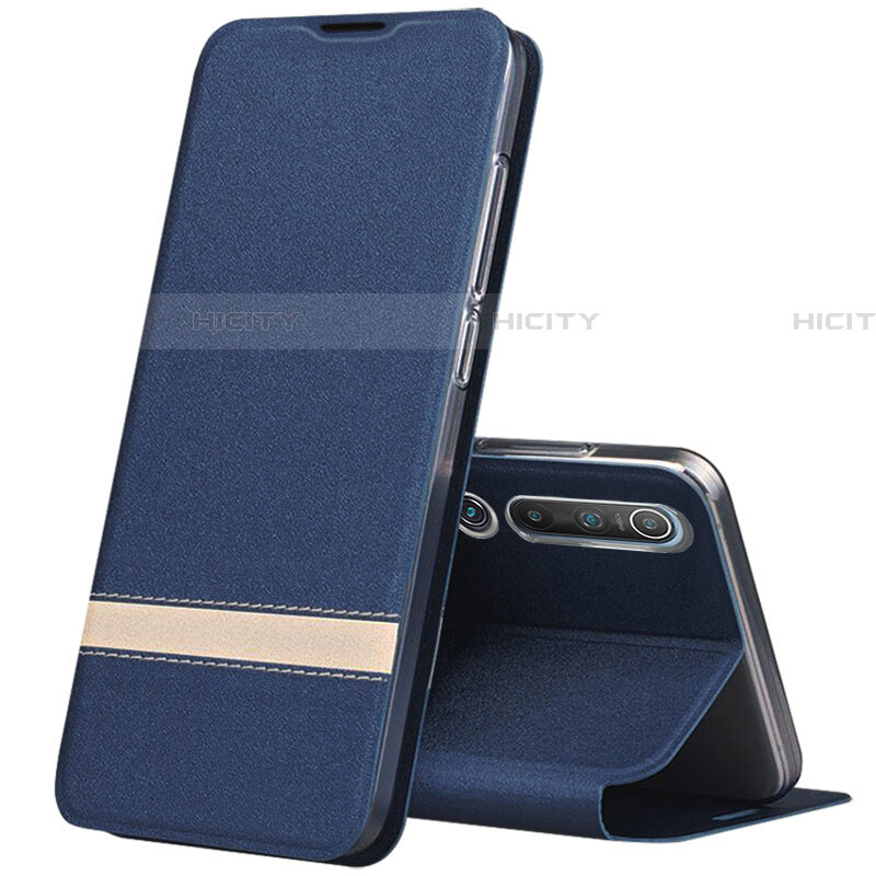 Custodia Portafoglio In Pelle Cover con Supporto L04 per Xiaomi Mi 10 Blu