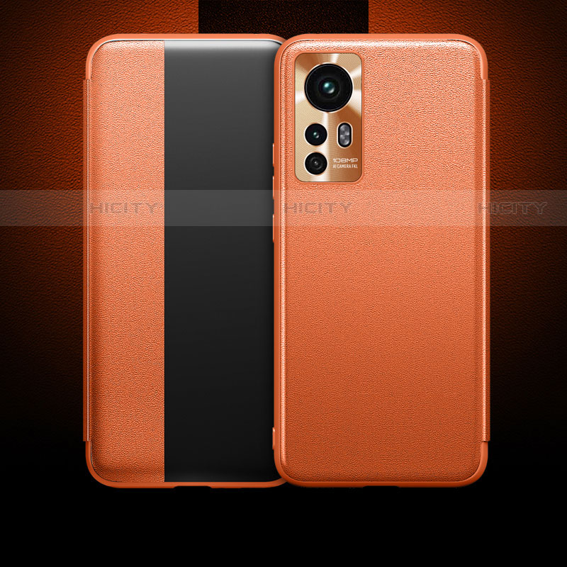 Custodia Portafoglio In Pelle Cover con Supporto L04 per Xiaomi Mi 12 Pro 5G Arancione