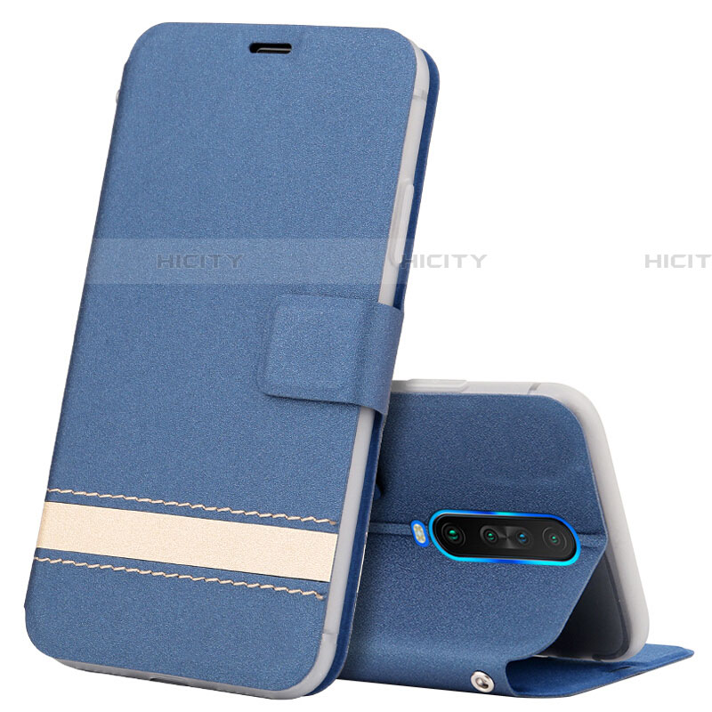 Custodia Portafoglio In Pelle Cover con Supporto L04 per Xiaomi Poco X2 Blu