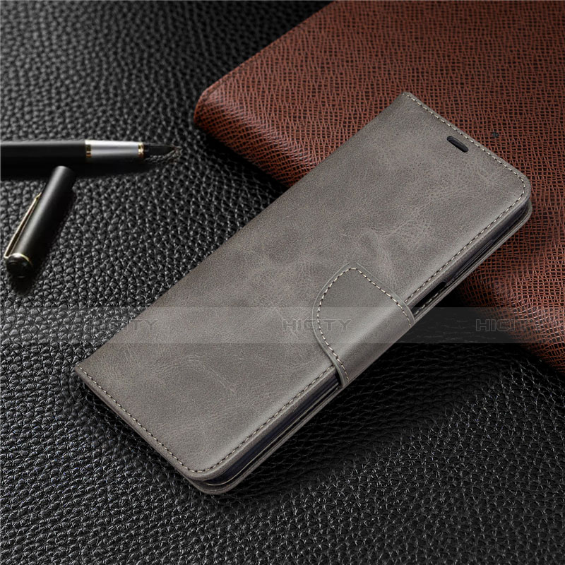Custodia Portafoglio In Pelle Cover con Supporto L04 per Xiaomi Redmi Note 9 Pro Grigio