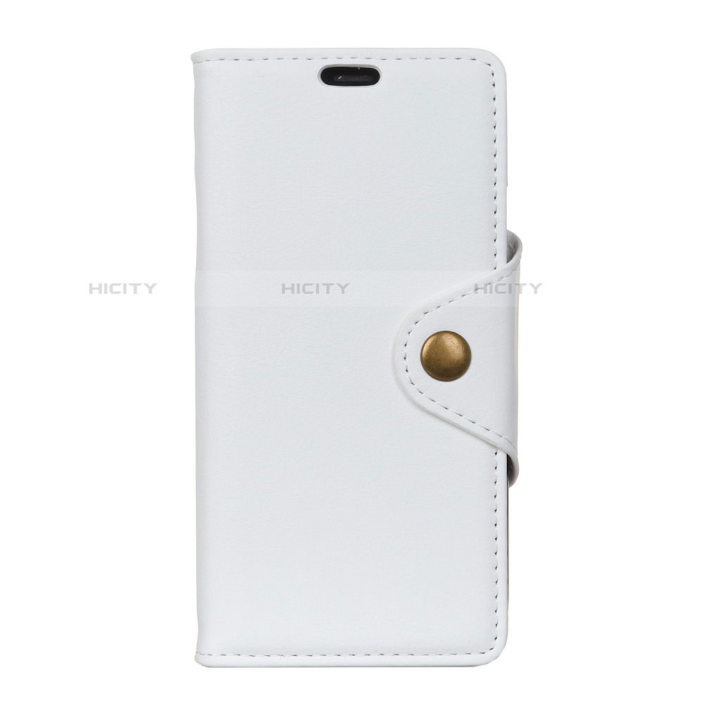 Custodia Portafoglio In Pelle Cover con Supporto L05 per Alcatel 1X (2019) Bianco