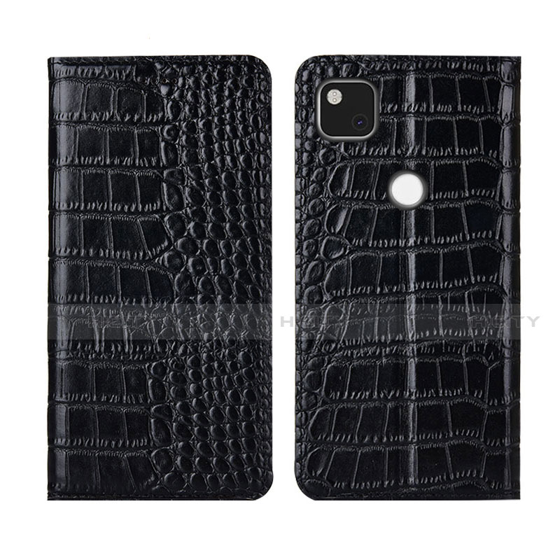 Custodia Portafoglio In Pelle Cover con Supporto L05 per Google Pixel 4a Nero