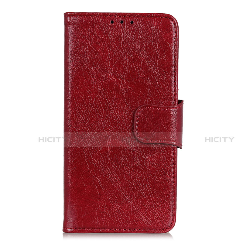 Custodia Portafoglio In Pelle Cover con Supporto L05 per Huawei Y7a Rosso